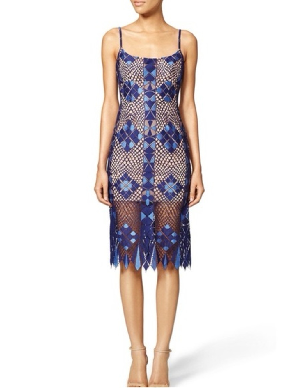 BCBG Alese Geometric Lace Dress